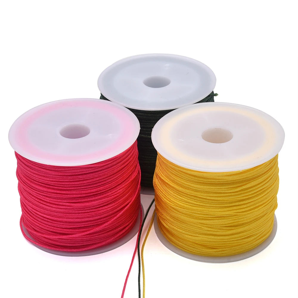 50Yds 0.8mm Crafts Nylon Cord For Jewelry Making Beading Braided Nylon