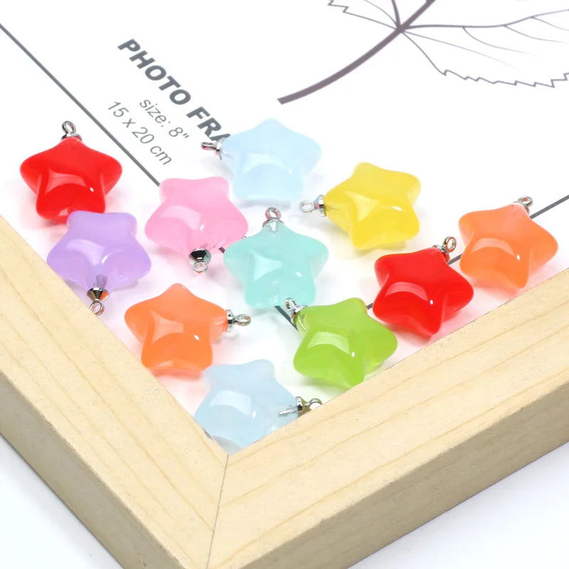 10pcs/lot Mixed Resin Star Charms For Diy Bracelets Necklaces Earrings