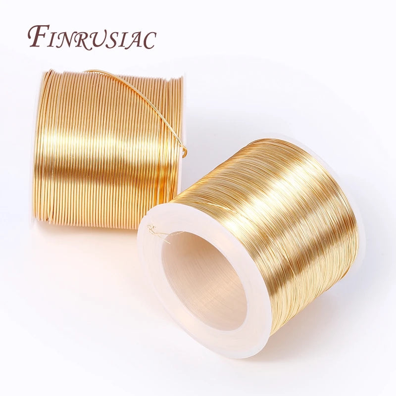 5 Meters 18K Gold Plated Copper Wire DIY Jewelry Making Brass Metal