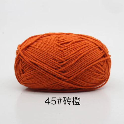 40-50g/Set 4ply Milk Cotton Knitting Yarn Needlework Dyed Lanas For