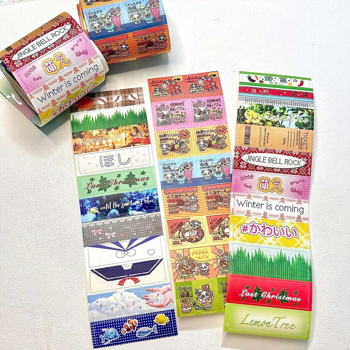 Vintage PET Sticker Tapes Four-leaf Clover Deco Stickers for