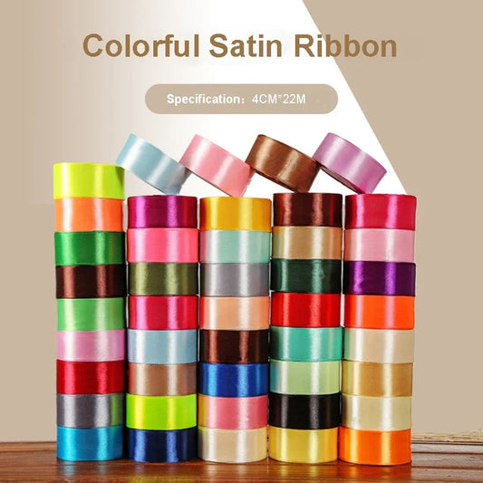 4M*22M Silk Satin Ribbons for Crafts Bow Handmade Gift Wrap Decorative
