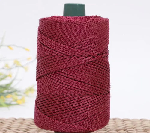 3mm Colored Cotton Cord Twisted Woven Rope Hollow Thread Craft