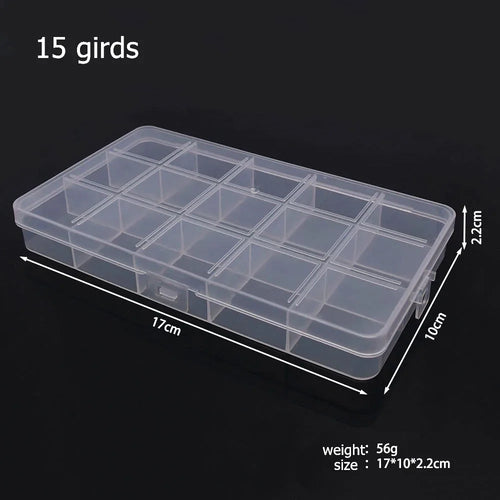 6-32 Compartments Plastic Storage Box Organizer Jewelry Container with