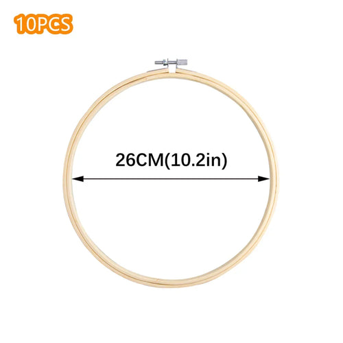10pcs/Set 10-40cm Wooden Embroidery Hoops Frame Set Bamboo Embroidery
