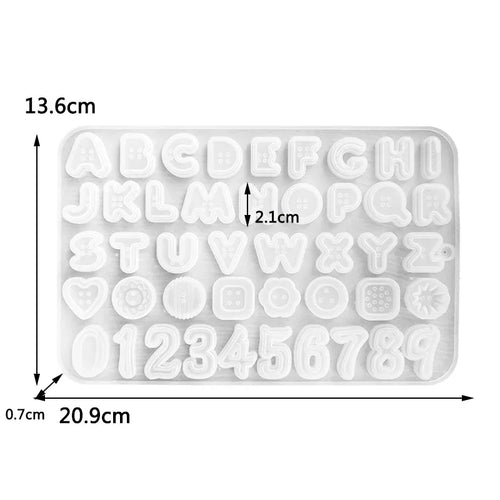 Alphabet Epoxy Resin Silicone Mold DIY Letter Number Pendant Resin