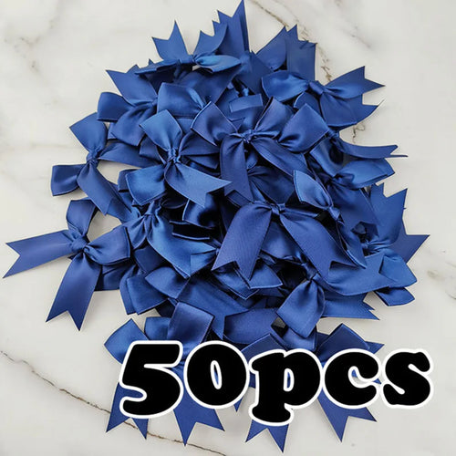 (50pcs) 1 inch fresh pink ribbon bows Polyester Satin Bow Flower DIY