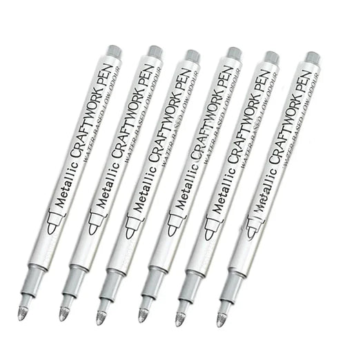 4/6pcs Waterproof Permanent Metallic Brush Paint Marker Pens DIY Resin