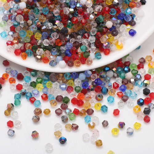 500Pcs 3mm Mixed AB Color Czech Bicone Glass Loose Spacer Beads Crafts