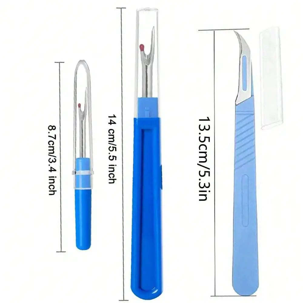 5PCS Sewing Seam Ripper Kit Blue Sewing Stitch Thread Unpicker Cutter