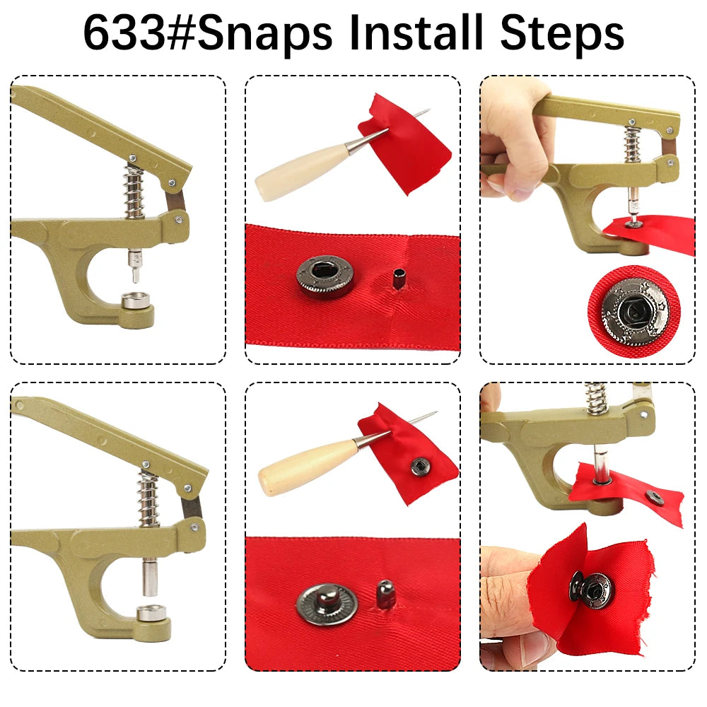 Metal Snap Fasteners Button Kits with Fastener Botones Installation