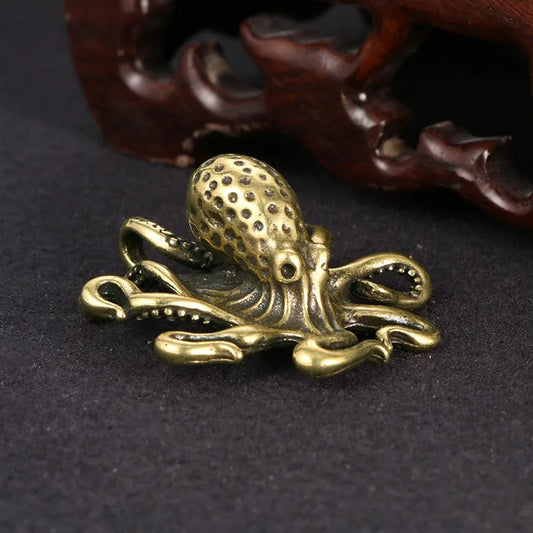 Brass Octopus Home Decoration Antique Copper Animal Figurines