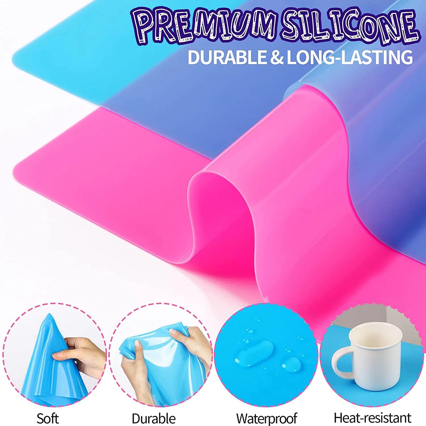 15.7" x 11.7" Large Silicone Sheet for Crafts Jewelry Casting Mold