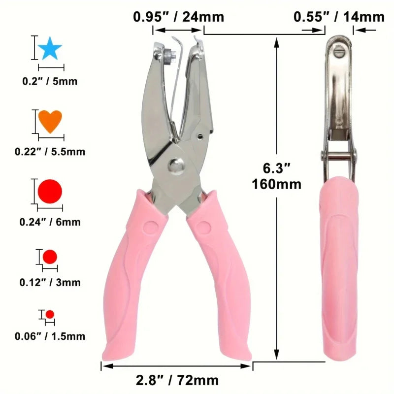 1PC Cute Metal Handheld Paper Punch Scrapbooking Clothes Single Hole