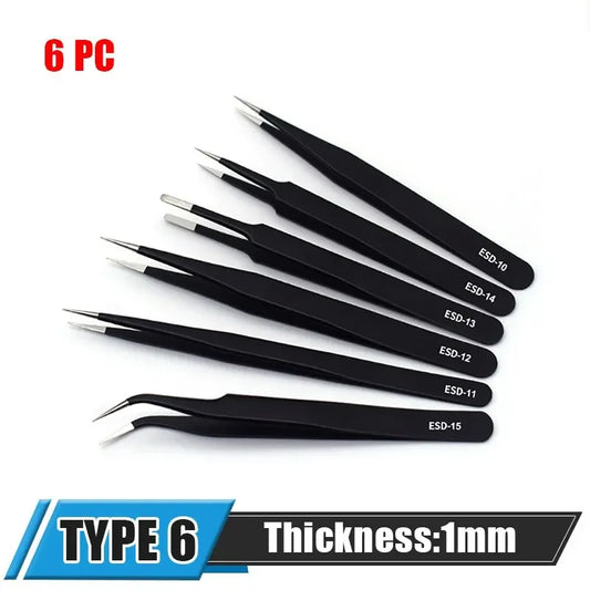 ESD Anti-Static Stainless Steel Tweezers Precision Maintenance