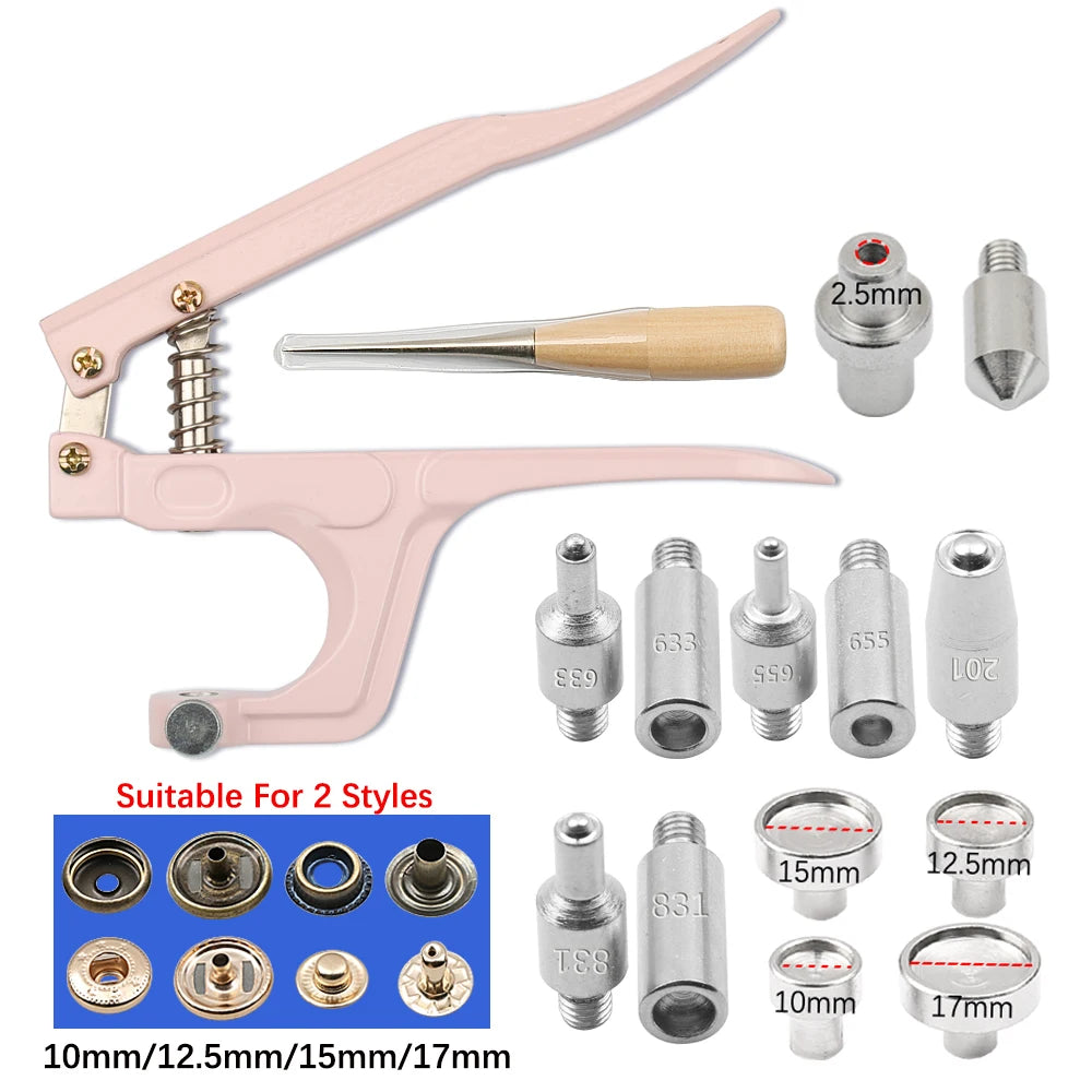 Metal Snap Fasteners Button Kits with Fastener Botones Installation