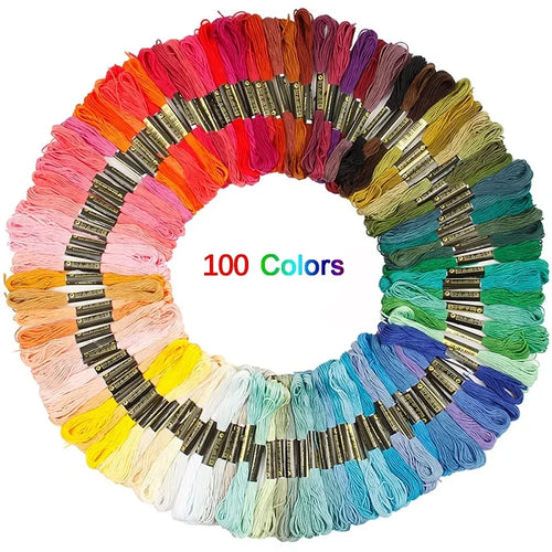 KRABALL 100/200/447pcs Mix Colors Embroidery Thread Cotton Sewing