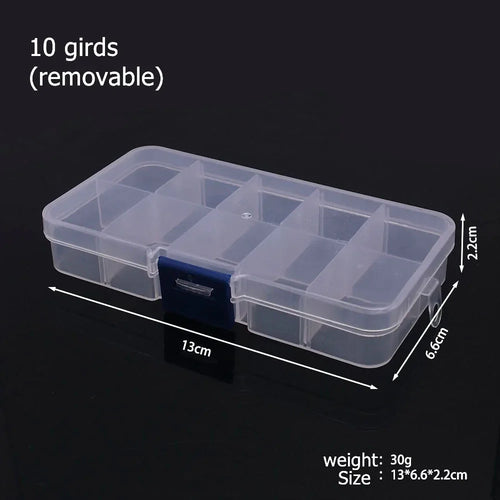 6-32 Compartments Plastic Storage Box Organizer Jewelry Container with