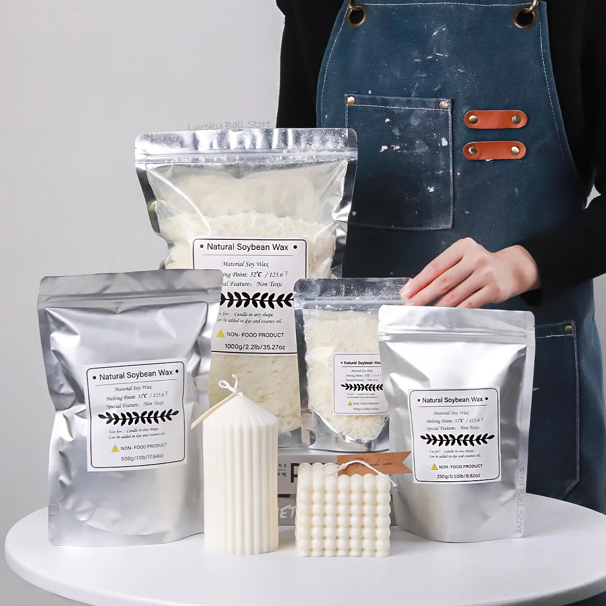 500g/1kg Pure Soy Wax Paraffin Material Pre-Soy Wax-Core Pigments