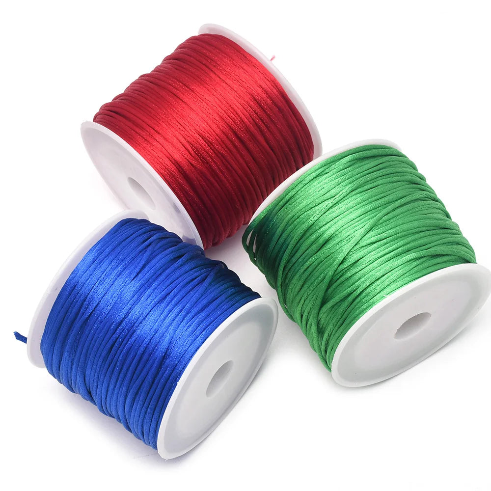 1.5mm Crafts Satin Rattail Cord String from Nylon for Chinese Knot,
