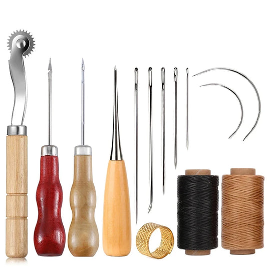 Leather Craft Sewing Kit Waxed Thread Hand Quilting Needles Sewing