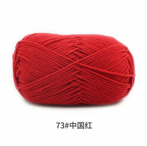 40-50g/Set 4ply Milk Cotton Knitting Yarn Needlework Dyed Lanas For