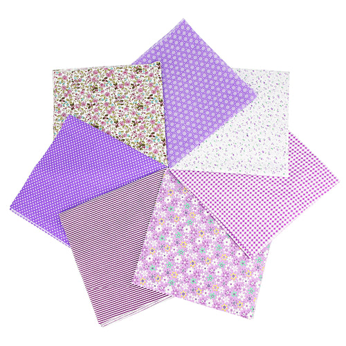 7PCS 25 x 25CM Squares Cotton Craft Fabric Cloths for DIY Bundle