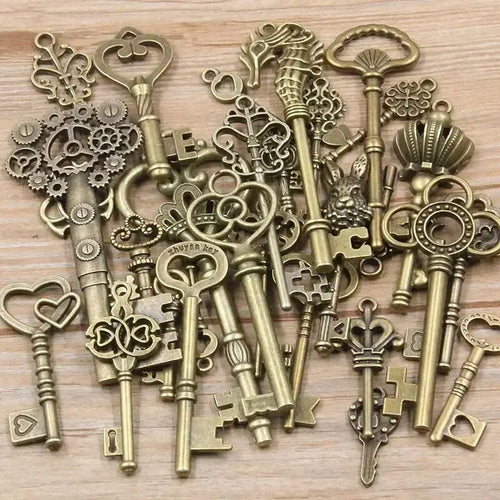 50g/pack Key Charms Bracelets Necklace Craft Metal Pendant For Jewelry