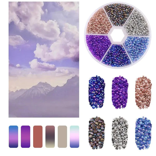 2mm Glass Seed Beads Kit Bracelet Making Kit Small Beads Assortment