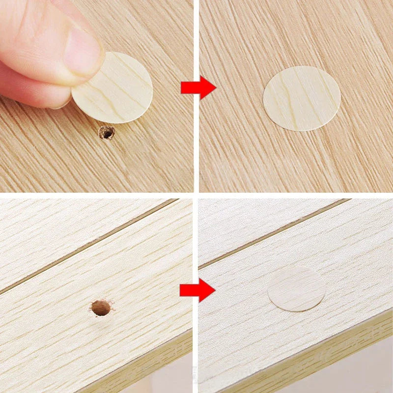 54Pcs Wooden Furniture Self Adhesive Screw Cap Cover Hole Stickers