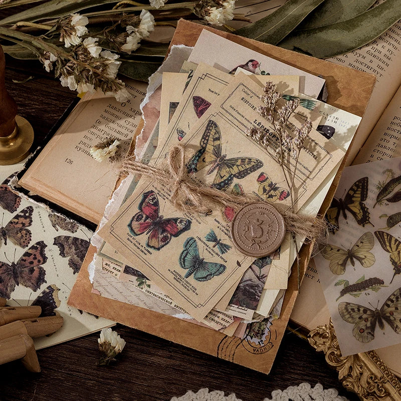 Yoofun 60pcs/pack Multi-Material Sticker Pack Vintage Mushroom Plants