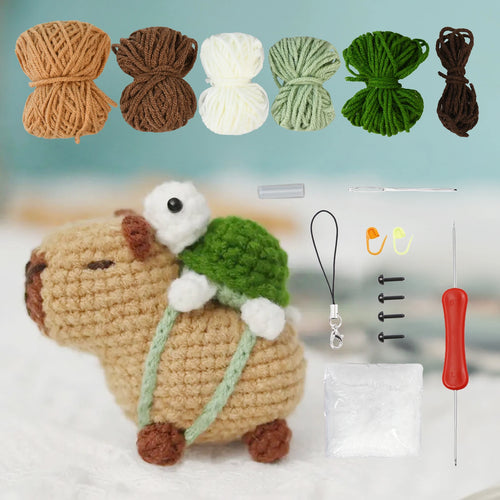 Capybara crochet Kit, Cute Animal Crochet Kit set, Christmas Gift,