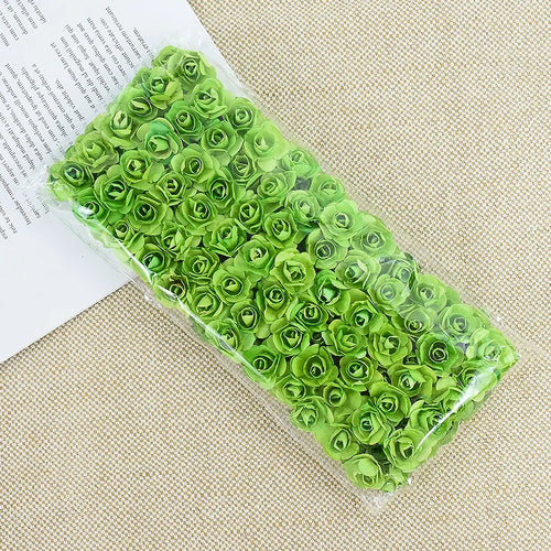 144pcs 2cm Artificial Mini Paper Rose Bouquet for Wedding Party