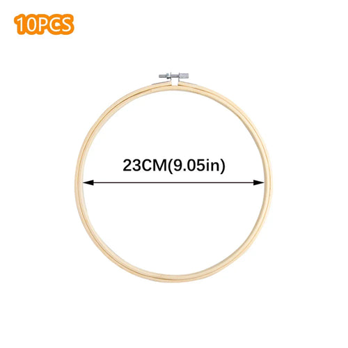 10pcs/Set 10-40cm Wooden Embroidery Hoops Frame Set Bamboo Embroidery