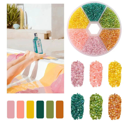 2mm Glass Seed Beads Kit Bracelet Making Kit Small Beads Assortment