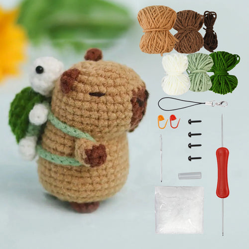 Capybara crochet Kit, Cute Animal Crochet Kit set, Christmas Gift,