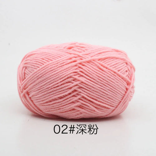 40-50g/Set 4ply Milk Cotton Knitting Yarn Needlework Dyed Lanas For