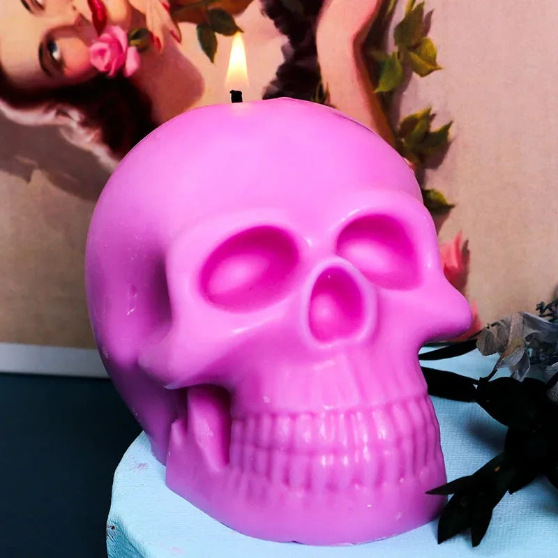 3D Skull Candle Silicone Mold DIY Halloween Decorative Candle Handmade