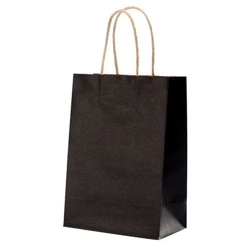 10 pcs Kraft Bag Paper Gift Bags Reusable Grocery Shopping Bags for