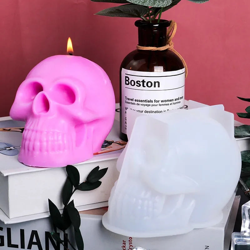 3D Skull Candle Silicone Mold DIY Halloween Decorative Candle Handmade