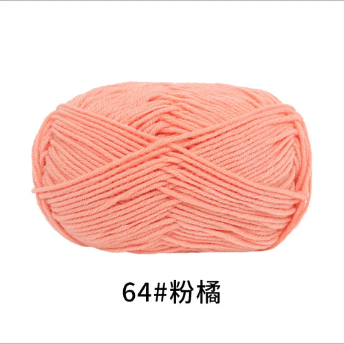 40-50g/Set 4ply Milk Cotton Knitting Yarn Needlework Dyed Lanas For