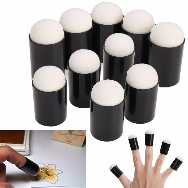 10pcs Finger Sponge Case Daubers Foam for Apply Painting Ink Stamping