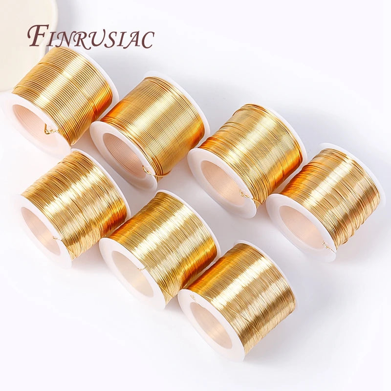 5 Meters 18K Gold Plated Copper Wire DIY Jewelry Making Brass Metal