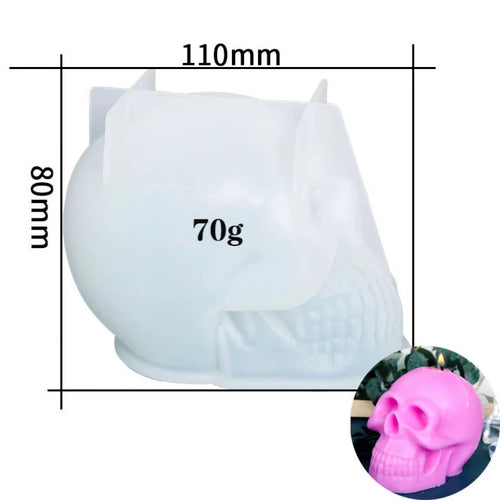 3D Skull Candle Silicone Mold DIY Halloween Decorative Candle Handmade