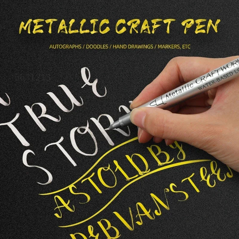4/6pcs Waterproof Permanent Metallic Brush Paint Marker Pens DIY Resin