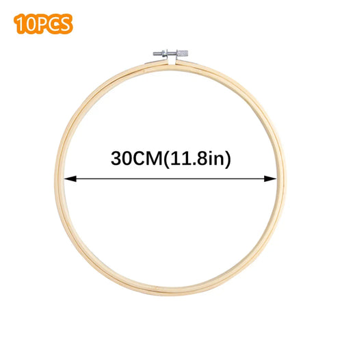 10pcs/Set 10-40cm Wooden Embroidery Hoops Frame Set Bamboo Embroidery