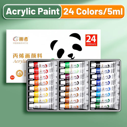 Acrylic Paint Set 12/18/24 Colors 5ml/0.17oz,Water-Proof Portable Art