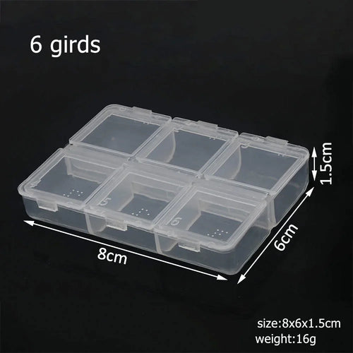 6-32 Compartments Plastic Storage Box Organizer Jewelry Container with