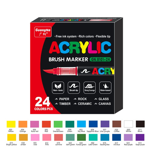 12-120 Colors Acrylic Paint Pens Markers Brush Tip Paint Markers For