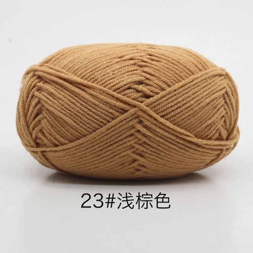 40-50g/Set 4ply Milk Cotton Knitting Yarn Needlework Dyed Lanas For